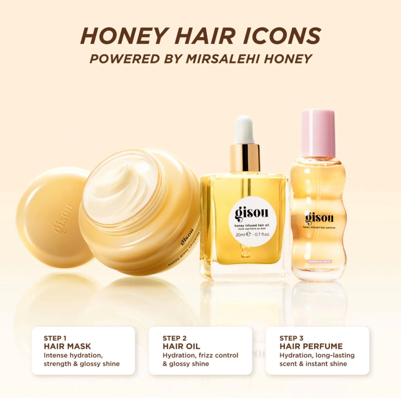 Gisou Honey Hair Icons Set
