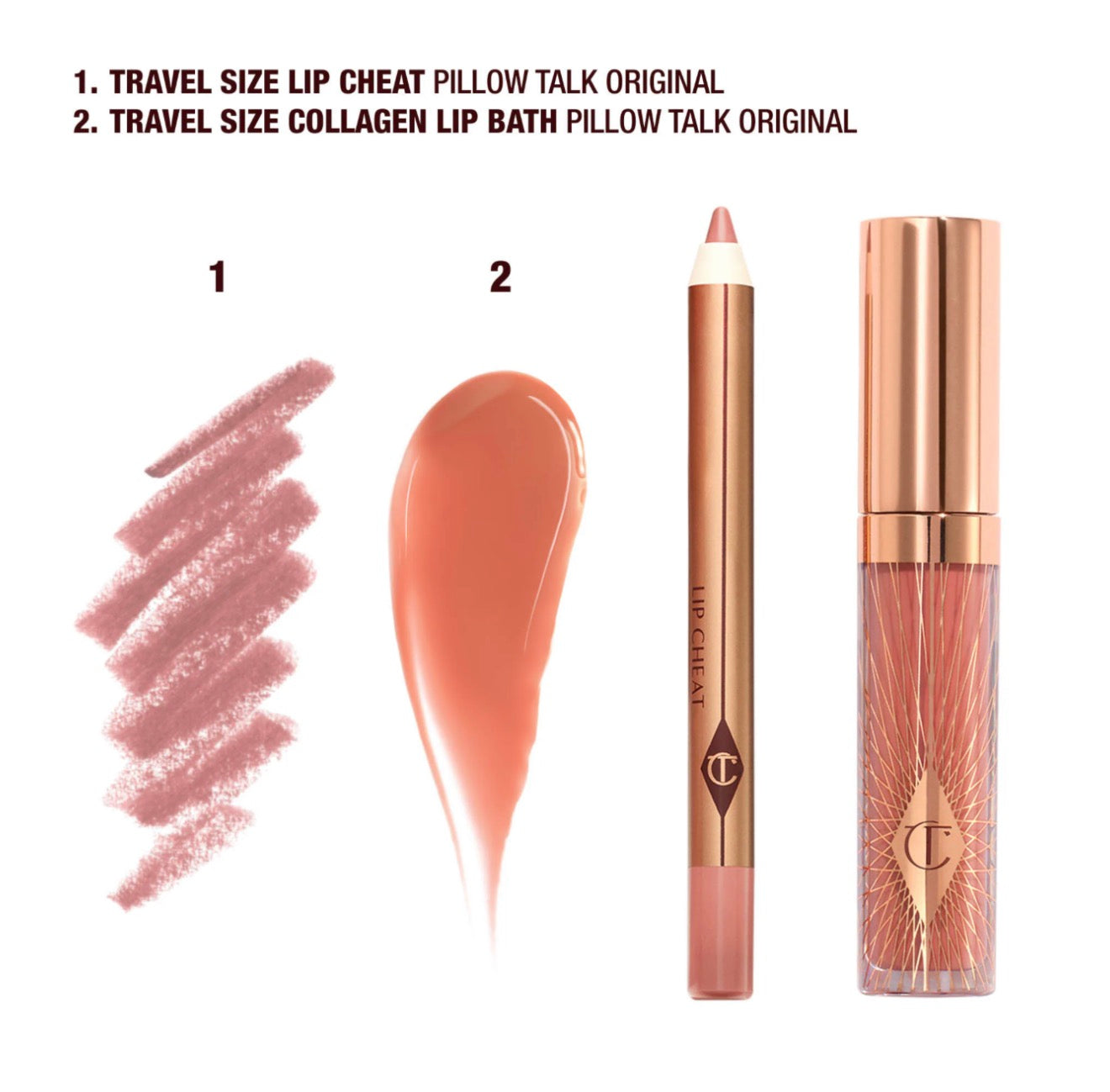 Charlotte Tilbury Mini Glossy Pink Lip Gloss + Lip Liner Set