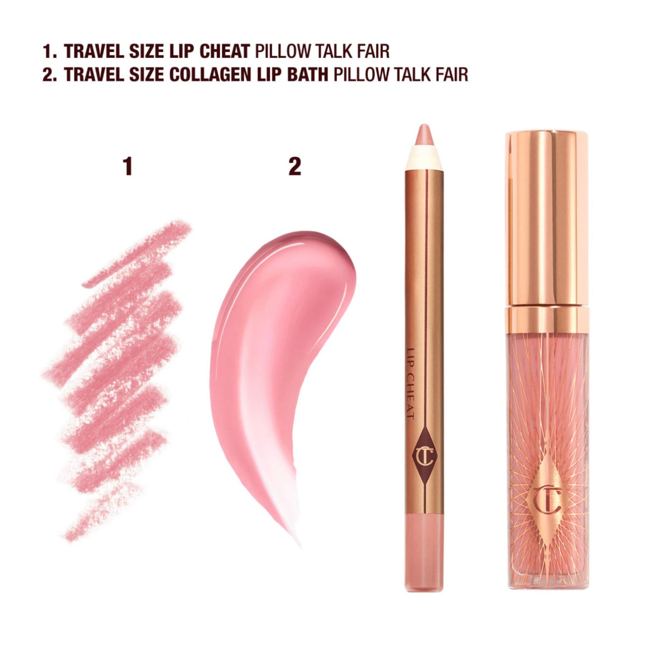 Charlotte Tilbury Mini Glossy Pink Lip Gloss + Lip Liner Set